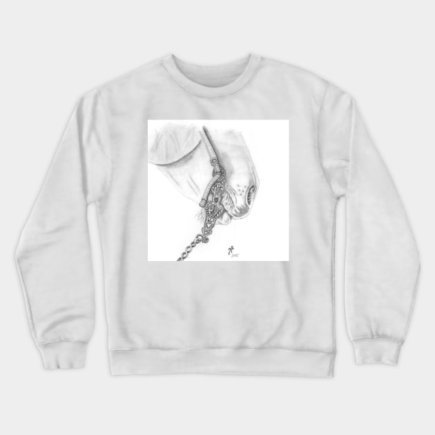 Horse and Bridle Crewneck Sweatshirt by Caildis Arts